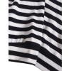 imageFloerns Womens Drop Shoulder Striped Long Sleeve SweatshirtNavy