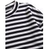 imageFloerns Womens Drop Shoulder Striped Long Sleeve SweatshirtNavy