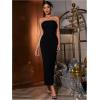 imageFloerns Womens Sleeveless Tube Top Sexy Strapless Bodycon Maxi Club DressA Black