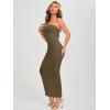 imageFloerns Womens Sleeveless Tube Top Sexy Strapless Bodycon Maxi Club DressArmy Green