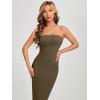 imageFloerns Womens Sleeveless Tube Top Sexy Strapless Bodycon Maxi Club DressArmy Green