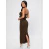 imageFloerns Womens Sleeveless Tube Top Sexy Strapless Bodycon Maxi Club DressChocolate Brown