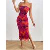 imageFloerns Womens Sleeveless Tube Top Sexy Strapless Bodycon Maxi Club DressFloral