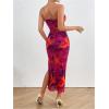 imageFloerns Womens Sleeveless Tube Top Sexy Strapless Bodycon Maxi Club DressFloral