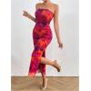 imageFloerns Womens Sleeveless Tube Top Sexy Strapless Bodycon Maxi Club DressFloral