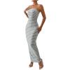 imageFloerns Womens Sleeveless Tube Top Sexy Strapless Bodycon Maxi Club DressGrey
