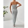 imageFloerns Womens Sleeveless Tube Top Sexy Strapless Bodycon Maxi Club DressGrey