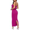 imageFloerns Womens Sleeveless Tube Top Sexy Strapless Bodycon Maxi Club DressHot Pink