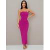 imageFloerns Womens Sleeveless Tube Top Sexy Strapless Bodycon Maxi Club DressHot Pink