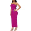 imageFloerns Womens Sleeveless Tube Top Sexy Strapless Bodycon Maxi Club DressHot Pink