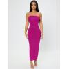 imageFloerns Womens Sleeveless Tube Top Sexy Strapless Bodycon Maxi Club DressHot Pink