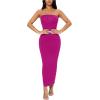 imageFloerns Womens Sleeveless Tube Top Sexy Strapless Bodycon Maxi Club DressHot Pink