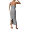 imageFloerns Womens Sleeveless Tube Top Sexy Strapless Bodycon Maxi Club DressLight Grey