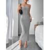 imageFloerns Womens Sleeveless Tube Top Sexy Strapless Bodycon Maxi Club DressLight Grey