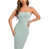 imageFloerns Womens Sleeveless Tube Top Sexy Strapless Bodycon Maxi Club DressMint Green