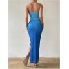imageFloerns Womens Sleeveless Tube Top Sexy Strapless Bodycon Maxi Club DressPale Blue
