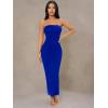 imageFloerns Womens Sleeveless Tube Top Sexy Strapless Bodycon Maxi Club DressRoyal Blue Solid
