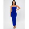 imageFloerns Womens Sleeveless Tube Top Sexy Strapless Bodycon Maxi Club DressRoyal Blue Solid