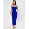 imageFloerns Womens Sleeveless Tube Top Sexy Strapless Bodycon Maxi Club DressRoyal Blue Solid