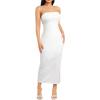 imageFloerns Womens Sleeveless Tube Top Sexy Strapless Bodycon Maxi Club DressWhite