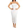 imageFloerns Womens Sleeveless Tube Top Sexy Strapless Bodycon Maxi Club DressWhite