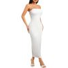 imageFloerns Womens Sleeveless Tube Top Sexy Strapless Bodycon Maxi Club DressWhite