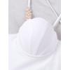 imageFloerns Womens 2 Piece Criss Cross Lace Up Rhinestone Strap Scllop Trim Bathing SuitWhite