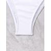 imageFloerns Womens 2 Piece Criss Cross Lace Up Rhinestone Strap Scllop Trim Bathing SuitWhite