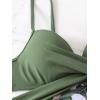 imageFloerns Womens 2 Piece Floral Print Wrap Cutout Bathing Suit Skirtini with BottomsArmy Green