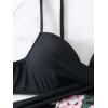 imageFloerns Womens 2 Piece Floral Print Wrap Cutout Bathing Suit Skirtini with BottomsBlack