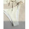 imageFloerns Womens Bathing Suit Tie Front Strapless Bandeau 2 Piece Bikini Swimsuit Beige Medium
