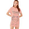 imageFloerns Womens Funny Lingerie Nightgown Cute Print Tshirt SleepdressPink