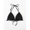 imageFloerns Womens Leopard Print Swim Top Sequin Tie Back Triangle Halter Bikini Top