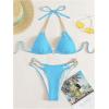 imageFloerns Womens Micro Triangle Bikini Set Cut Out Chain Two Piece Bathing SuitMint Blue