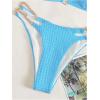 imageFloerns Womens Micro Triangle Bikini Set Cut Out Chain Two Piece Bathing SuitMint Blue