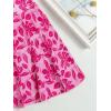 imageFloerns Womens One Piece Swimsuit Frill Trim Bathing Suit with Beach SkirtPink