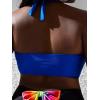 imageFloerns Womens Plus Size Bathing Suit Halter Neck Tie Back Solid Bikini TopBlue