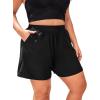 imageFloerns Womens Plus Size Swim Board Shorts with Pockets Bathing Suit ShortsBlack