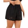 imageFloerns Womens Plus Size Swim Board Shorts with Pockets Bathing Suit ShortsBlack B