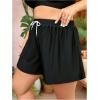 imageFloerns Womens Plus Size Swim Board Shorts with Pockets Bathing Suit ShortsBlack Drawstring