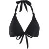 imageFloerns Womens Tie Front Floral Appliques Deep V Neck Backless Halter Bikini TopsBlack