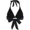 imageFloerns Womens Tie Front Floral Appliques Deep V Neck Backless Halter Bikini TopsBlack