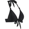 imageFloerns Womens Tie Front Floral Appliques Deep V Neck Backless Halter Bikini TopsBlack