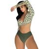 imageFloerns Womens Bathing Suit Long Sleeve Twist Front High Waisted Bikini SetGreen