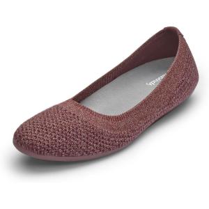 imageAllbirds Womens Tree Breezers Knit Ballet Flats SlipOn Everyday Round Toe Shoes Machine Washable Made with Natural MaterialsBotanic Red Botanic Red Sole