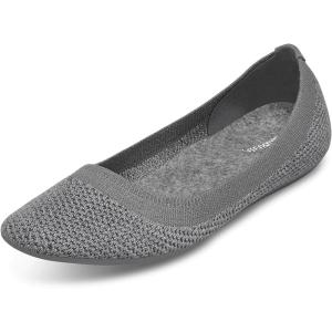 imageAllbirds Womens Tree Breezers Knit Ballet Flats SlipOn Everyday Round Toe Shoes Machine Washable Made with Natural MaterialsMist Dark Grey Sole