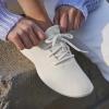 image:imageAllbirds Womens Wool Runner Everyday Sneakers Machine Washable Shoe Made with Natural MaterialsBark Grey Natural White Sole