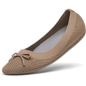 image:imageAllbirds Womens Tree Breezer Knit Ballet Flats SlipOn Everyday Round Toe Shoes Machine Washable Made with Natural MaterialsBark Brown  Bow