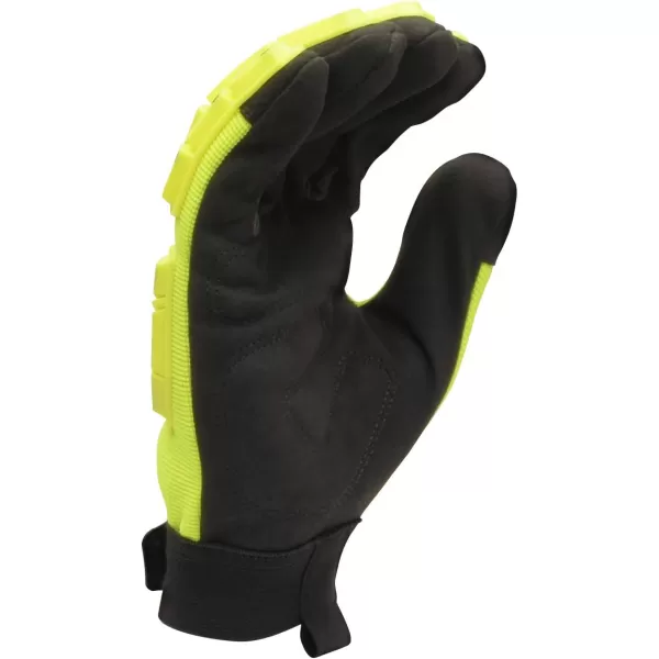 Walker's Saftey Hi-Viz 5-Finger Impact Resistant Poly Glove -Improved Grip &amp; Pull Strap