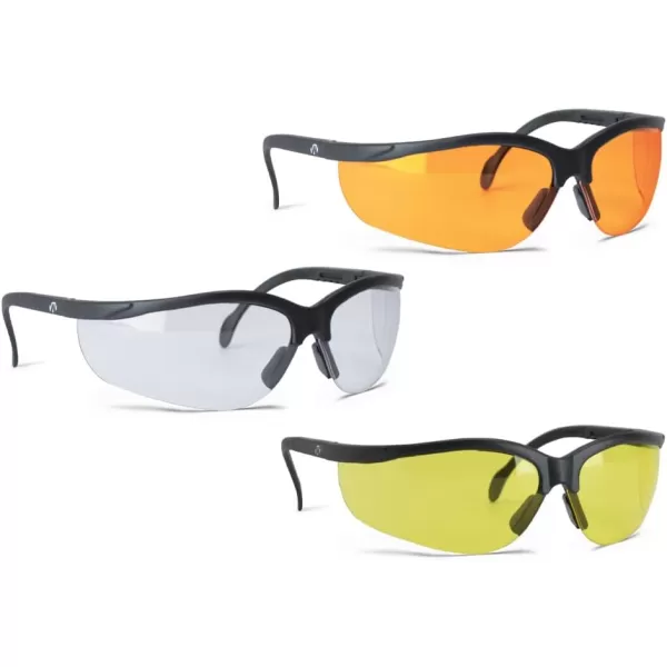 Walker's Sport High-Grade Polycarbonate Lenses Half Frame Soft Rubber Nose Piece Adjustable Safety Shooting Glasses